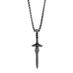 Collana Uomo Aqua in Acciaio con Ciondolo Pugnale Brunito – 45 cm + 5 cm | CM Silver Jewels