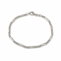 Bracciale Unisex in Argento 925 con Tubolari Rigati e Sfere Alternate – 19 cm | CM Silver Jewels
