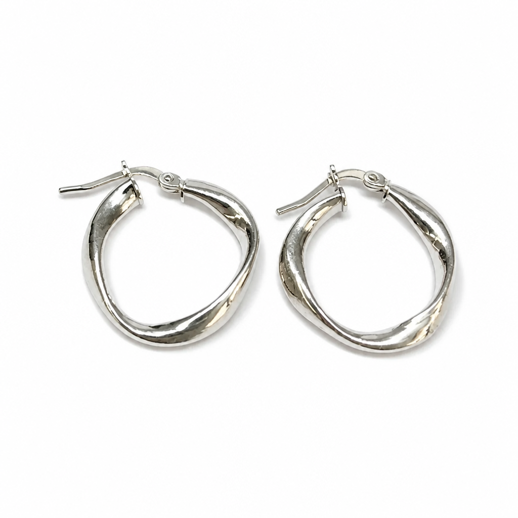 925 Silver Hoop Earrings with Yellow Gold Plated Finish – 2 cm | Elegant and Luminous
