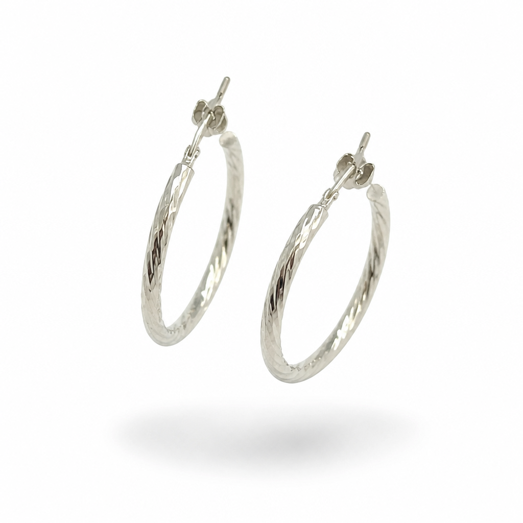925 Silver Twisted Hoop Earrings – Timeless Luminous Elegance