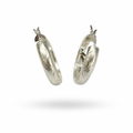 Orecchini a Cerchio Bombati in Argento 925 Satinato – 2,5 cm | CM Silver Jewels
