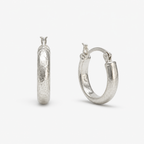 Orecchini a Cerchio Bombati in Argento 925 Satinato – 2,5 cm | CM Silver Jewels