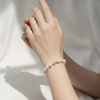 Bracciale Riflessi di Perla con Dettagli Argentati 18 cm | CM Silver Jewels