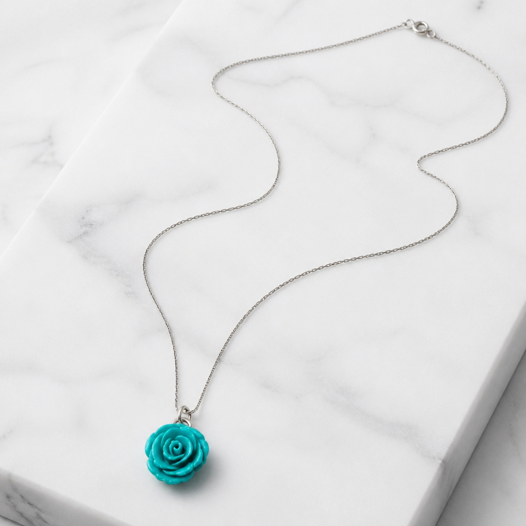 NECKLACE WITH PINK TURQUOISE PASTE
