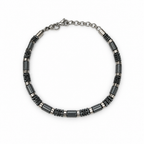 Bracciale Uomo Aqua in Acciaio con Elementi Grigi e Neri – 21 cm | CM Silver Jewels