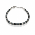 Bracciale Uomo Aqua in Acciaio con Elementi Grigi e Neri – 21 cm | CM Silver Jewels