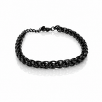 Bracciale Uomo Aqua in Acciaio Nero a Catena Spiga – 22 cm | CM Silver Jewels