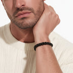 Bracciale Uomo Aqua in Acciaio Nero a Catena Spiga – 22 cm | CM Silver Jewels