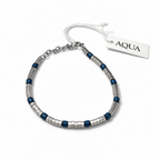 Bracciale Uomo Aqua in Acciaio con Elementi Esagonali e Blu – 21 cm | CM Silver Jewels