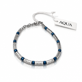 Bracciale Uomo Aqua in Acciaio con Elementi Esagonali e Blu – 21 cm | CM Silver Jewels