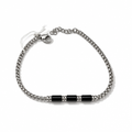 Bracciale Uomo Aqua in Acciaio a Catena Veneziana con Cilindri Neri – 21 cm | CM Silver Jewels