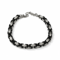 Bracciale Uomo Aqua a Catena Bizantina in Acciaio Nero e Lucido – 22 cm | CM Silver Jewels