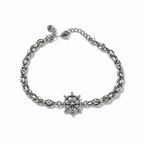 Bracciale Uomo Aqua in Acciaio a Maglia Marina con Timone – 22 cm | CM Silver Jewels