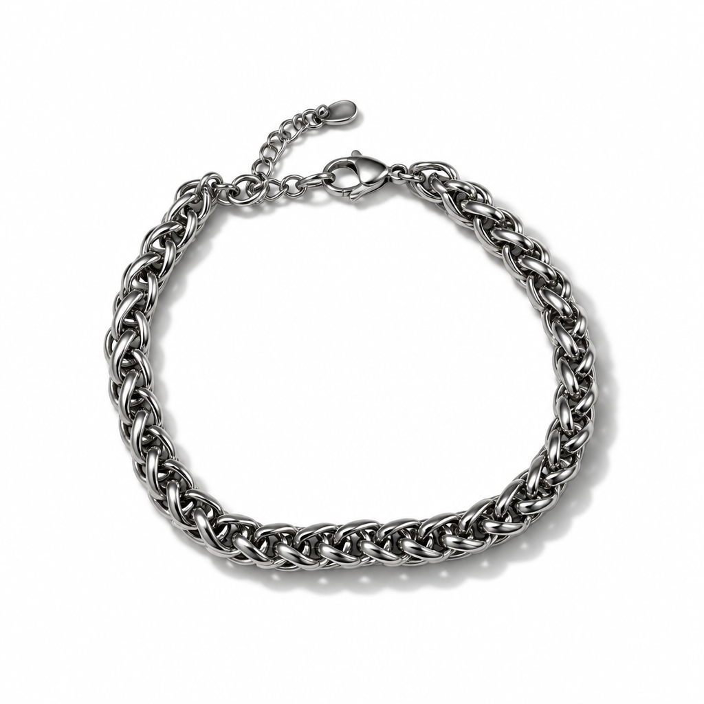 Bracciale Uomo Aqua in Acciaio a Catena Spiga – 22 cm | CM Silver Jewels