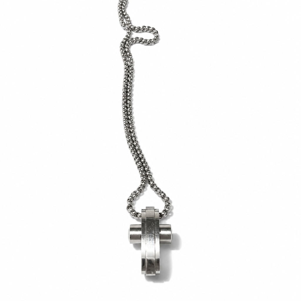 Collana Uomo Aqua con Croce in Acciaio – 55/60 cm | CM Silver Jewels