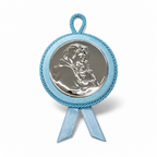 Capoculla Tondo Madonna 10 cm, Rosa o Blu | CM Silver Jewels