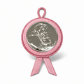 Capoculla Tondo Madonna 10 cm, Rosa o Blu | CM Silver Jewels