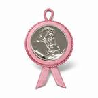 Capoculla Tondo Madonna 10 cm, Rosa o Blu | CM Silver Jewels