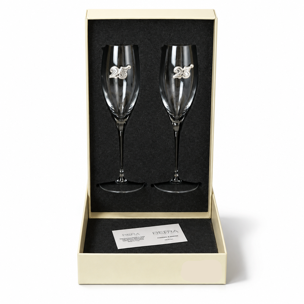 25th Wedding Anniversary Tree of Life Glasses in 925 Silver | CM Silver Jewels