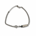 Women's Bracelet in 925 Silver with Zircon Pavé Heart – 20 cm Adjustable | CM Silver Jewels