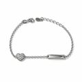 Bracciale Bambina in Argento 925 con Cuore e Targhetta – 16 cm + 3 cm | CM Silver Jewels