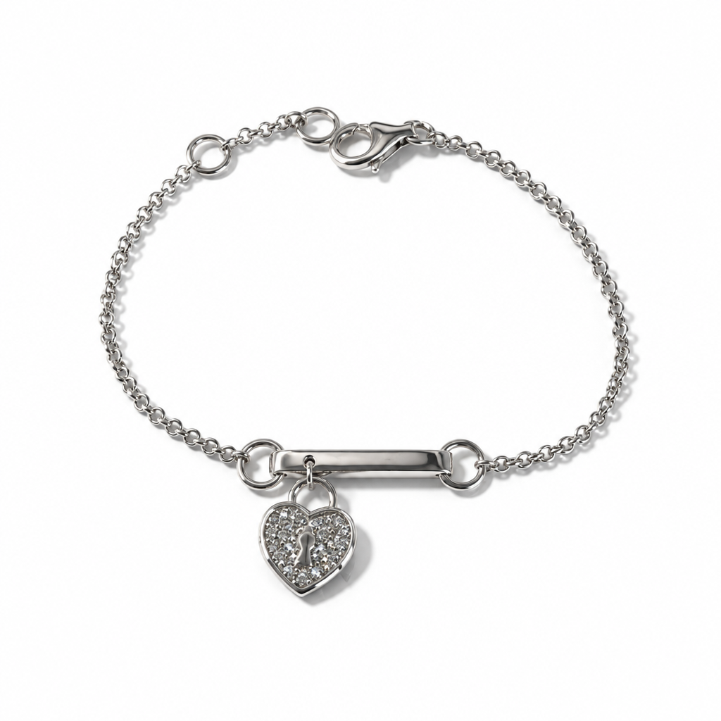 Women's 925 Sterling Silver "Infinity Heart" Bracelet with Padlock Charm – 20 cm | CM Silver Jewels