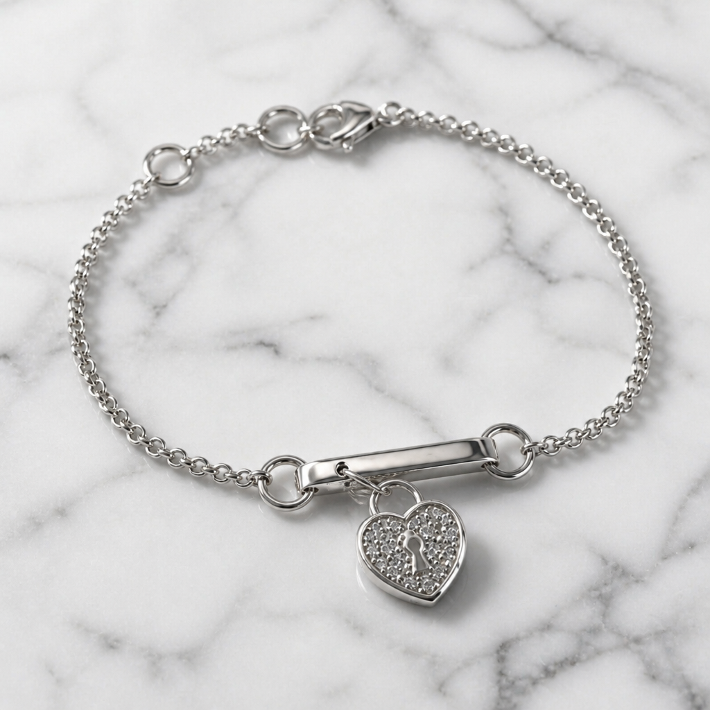 Women's 925 Sterling Silver "Infinity Heart" Bracelet with Padlock Charm – 20 cm | CM Silver Jewels
