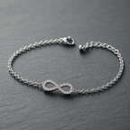 Bracciale Donna in Argento 925 con Infinito e Zirconi – 17/20 cm | CM Silver Jewels