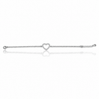 Bracciale Donna in Argento 925 con Cuore e Doppia Catena – 16,5/19 cm | CM Silver Jewels