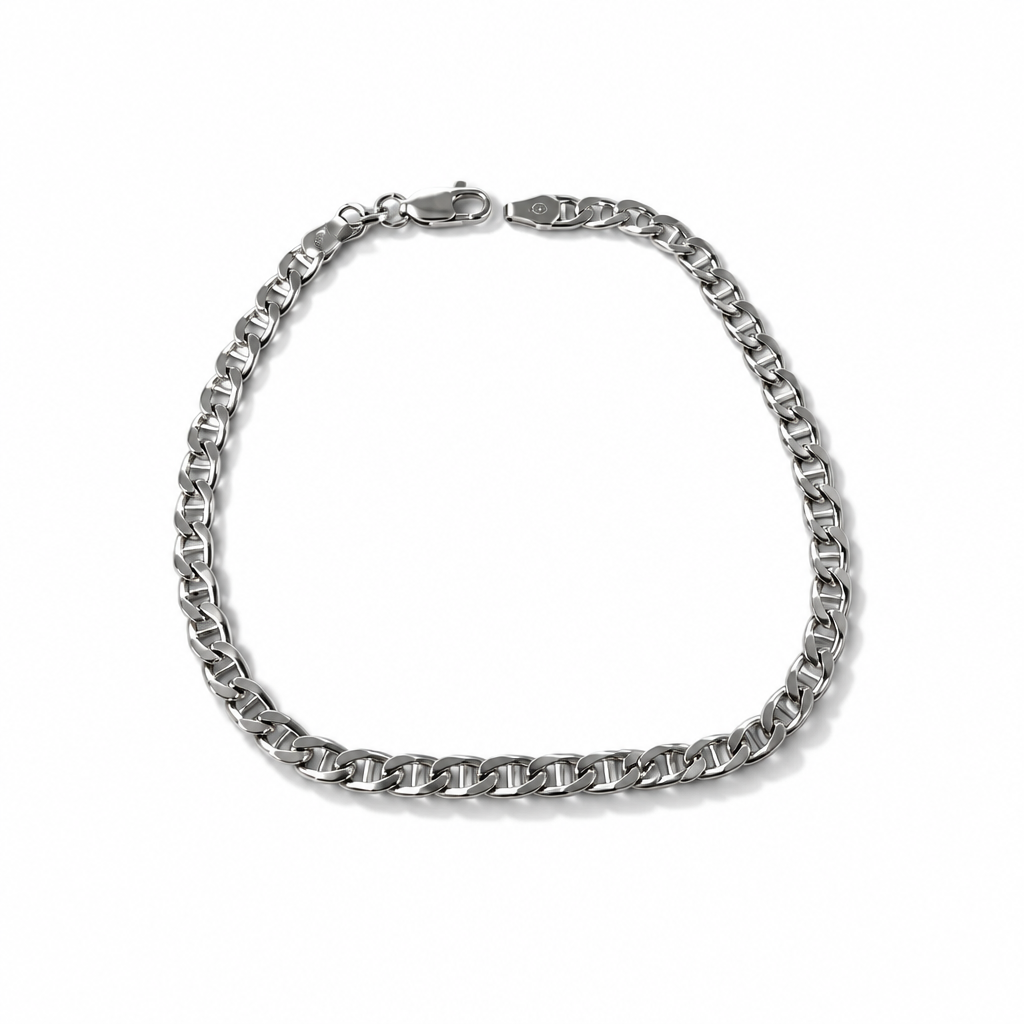 Bracciale Uomo in Argento 925 Rodiato a Maglia Marina 20 cm | CM Silver Jewels