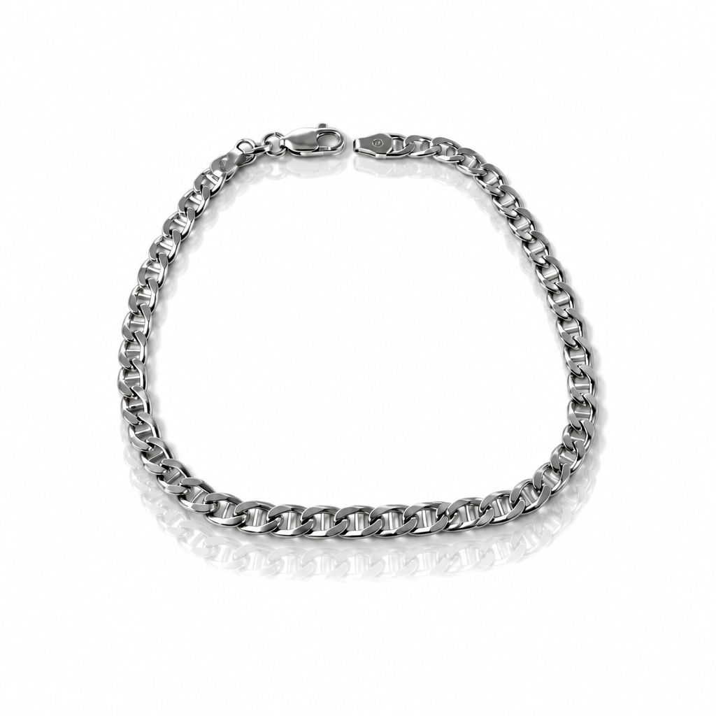 Bracciale Uomo in Argento 925 Rodiato a Maglia Marina 20 cm | CM Silver Jewels
