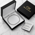 Bracciale Uomo in Argento 925 Rodiato a Maglia Marina 20 cm | CM Silver Jewels