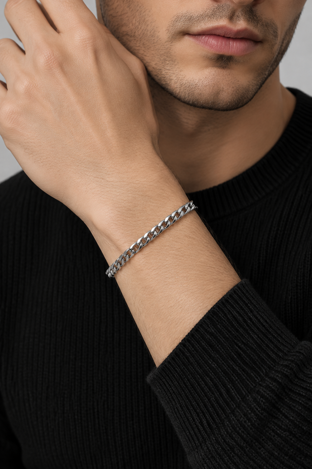 Bracciale Uomo in Argento 925 Rodiato a Maglia Marina 20 cm | CM Silver Jewels