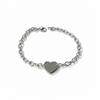 Bracciale Donna in Argento 925 con Cuore e Catena Ovale 18,5 cm | CM Silver Jewels