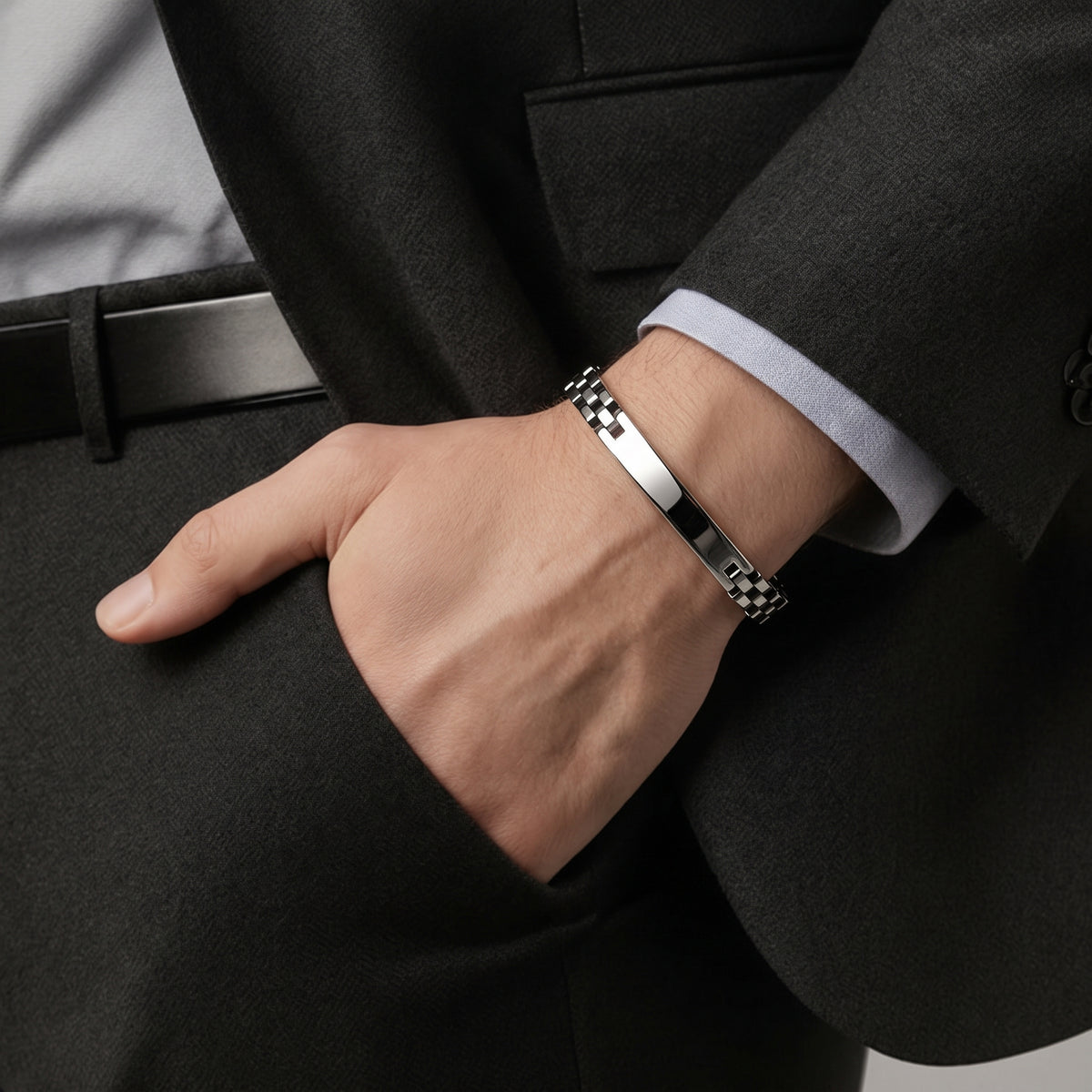 Men's Mariner Bracelet with Domed Links – 925 Sterling Silver and 18k Gold Plated – 20 cm | CM Silver Jewels