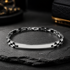 Men's Mariner Bracelet with Domed Links – 925 Sterling Silver and 18k Gold Plated – 20 cm | CM Silver Jewels