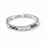 Men's Mariner Bracelet with Domed Links – 925 Sterling Silver and 18k Gold Plated – 20 cm | CM Silver Jewels