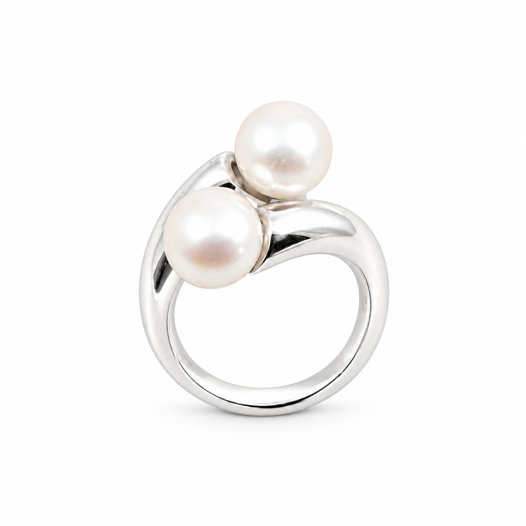 925 Silver Ring with Pearl – Size 13 | CM Silver Jewels