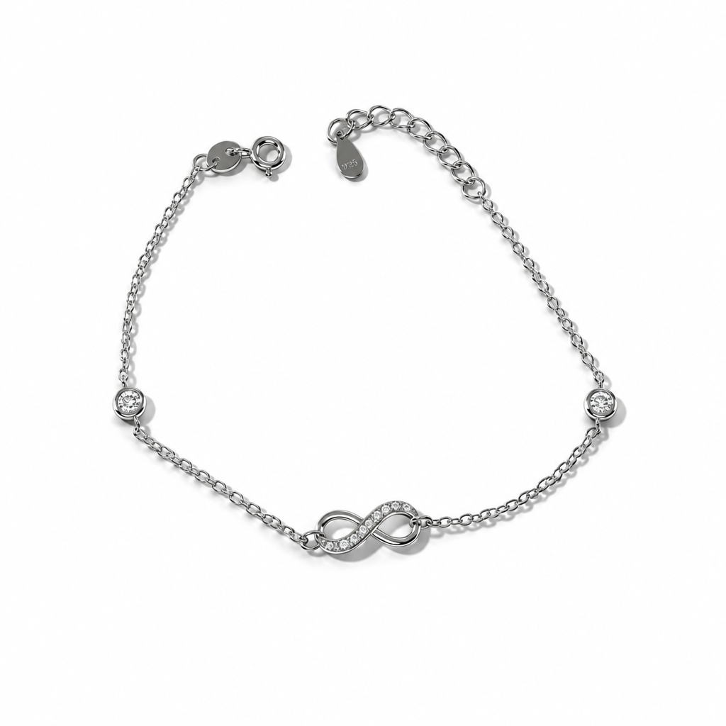 Bracciale Donna Argento 925 Infinito e Zirconi 16,5 + 3 cm | CM Silver Jewels