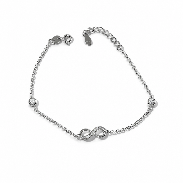 Bracciale Donna Argento 925 Infinito e Zirconi 16,5 + 3 cm | CM Silver Jewels
