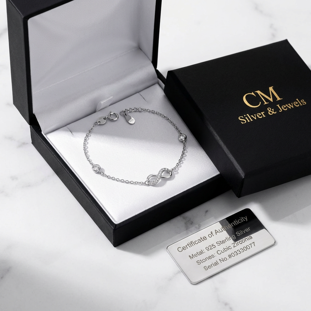 Bracciale Donna Argento 925 Infinito e Zirconi 16,5 + 3 cm | CM Silver Jewels