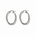 Orecchini Ovali in Argento 925 3,5 × 2,7 cm | CM Silver Jewels