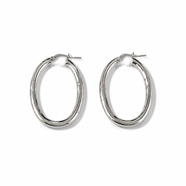 Orecchini Ovali in Argento 925 3,5 × 2,7 cm | CM Silver Jewels