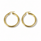 Orecchini a Cerchio Argento 925 Placcato Oro 34 mm | CM Silver Jewels