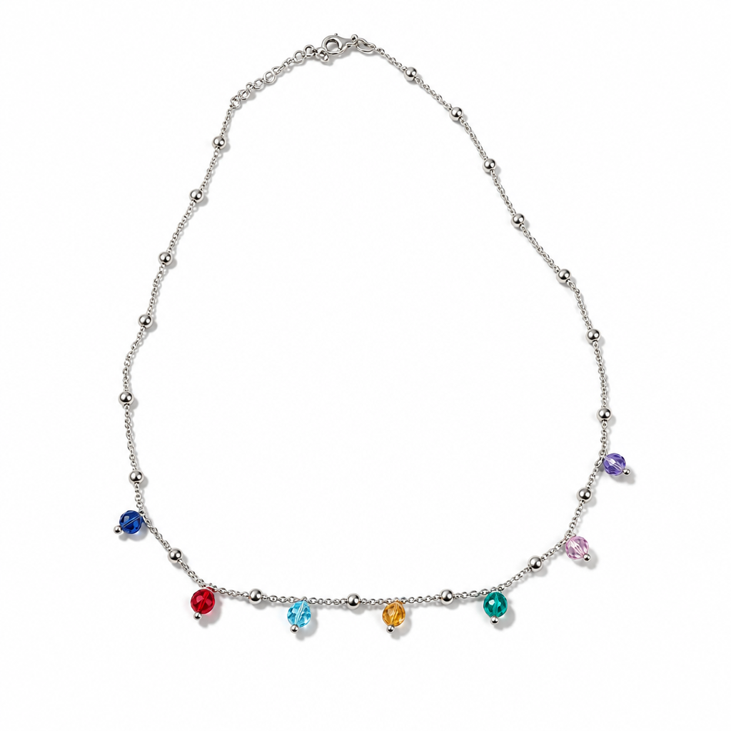 Parure Argento 925 Collana e Bracciale Multicolore | CM Silver Jewels