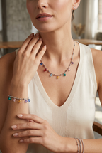 Parure Argento 925 Collana e Bracciale Multicolore | CM Silver Jewels