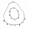 Parure Argento 925 Collana e Bracciale Multicolore | CM Silver Jewels