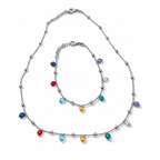 Parure Argento 925 Collana e Bracciale Multicolore | CM Silver Jewels