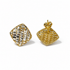 Orecchini a Lobo in Argento 925, Filigrana Bicolore 2 × 2 cm | CM Silver Jewels