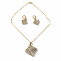 Parure in Argento 925, Filigrana Bicolore Quadrata e Collana 45 cm | CM Silver Jewels